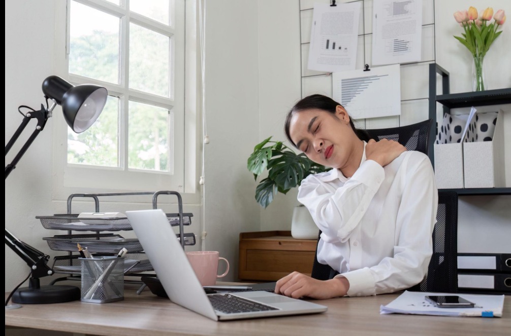 Office worker sitting at desk